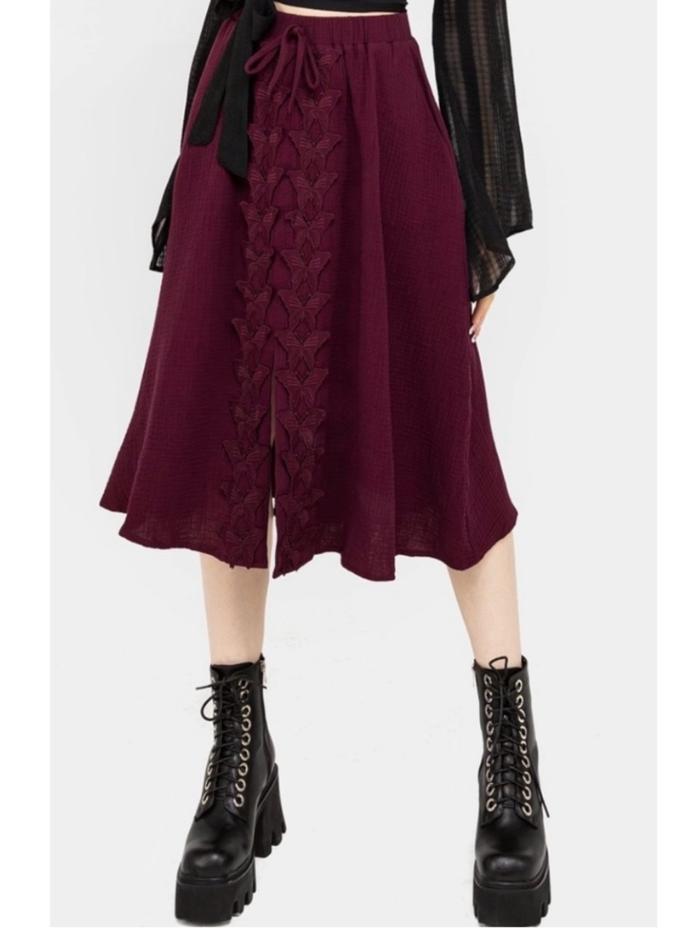 Disturbia Psyche Textured Midi Skirt 12